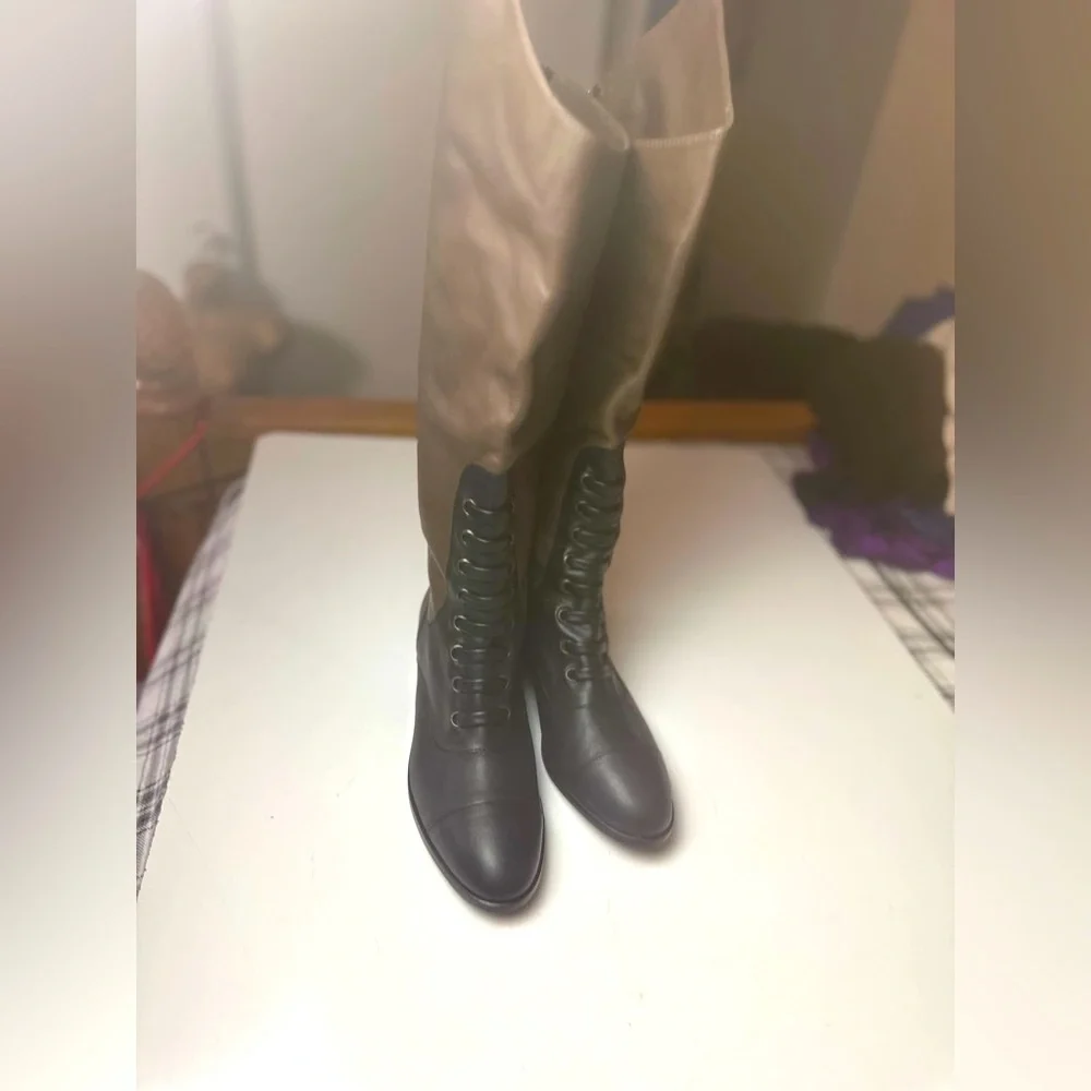 TROOYU Black‎ Brown Handcrafted From Argentina Luxury Leather Equestrian Boots 8